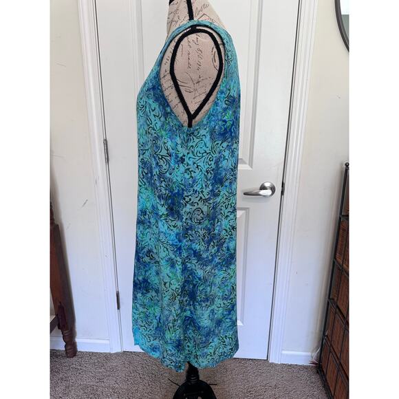 Island Beach Lifestyle Apparel Women's sz XL Tie Dye Blue Beach Shift Dress - Picture 3 of 10